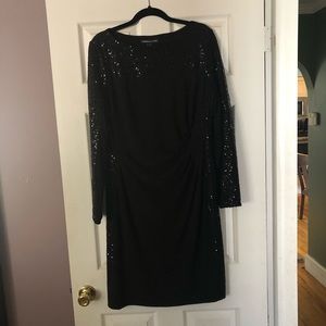 Black sequin cocktail dress